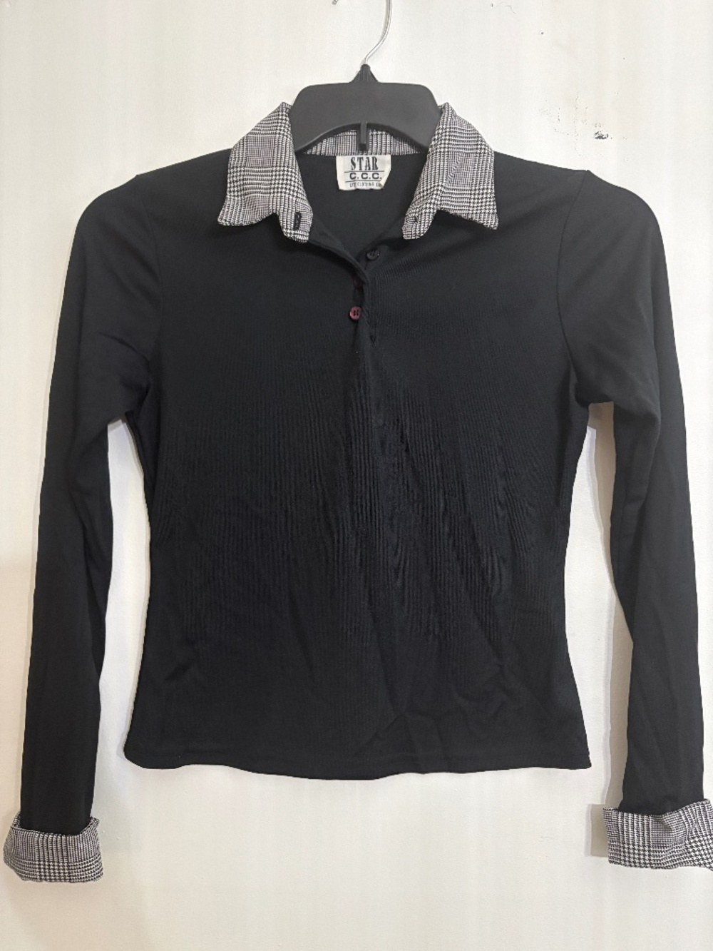Vintage Women's 1990s Collared Shirt with cuffed Sleeves - Size S